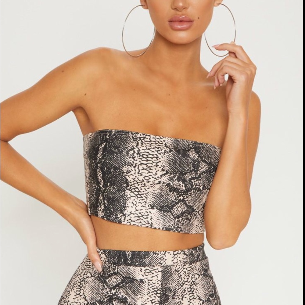 snakeskin crop top